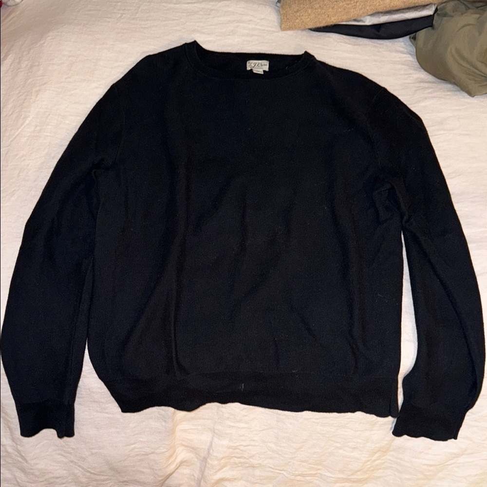 J Crew Cotton Sweater Black Size Medium
